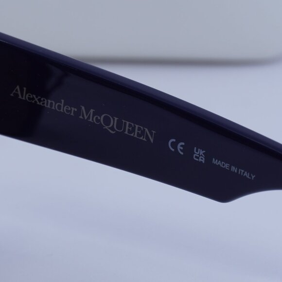 Alexander McQueen AM0328S 004 Square Sunglasses - Blue/Brown - Picture 9 of 11